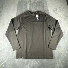 Mossy Oak Base Layer Shirt Mens L Army Green Performance Stretch Thumb Holes