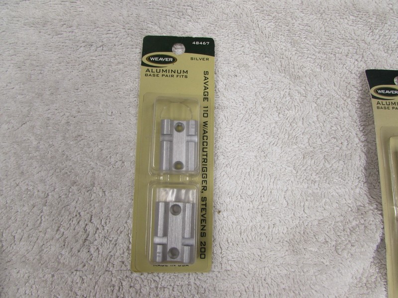 Weaver Aluminum Scope Base Pair fits Savage 110 Accutrigger Steven 200 Silver