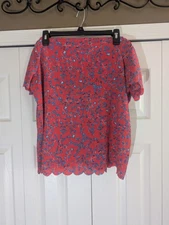 Elle Women's Floral Blouse Size Medium