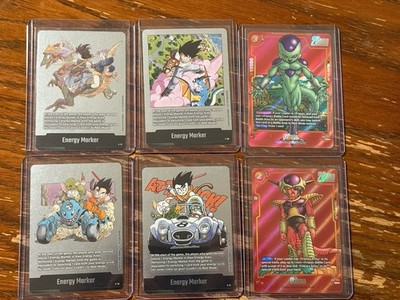 Lot of 6 Dragon Ball Super TCG - Energy Marker E-72, E-80, E-74, E-71 Silver. NM