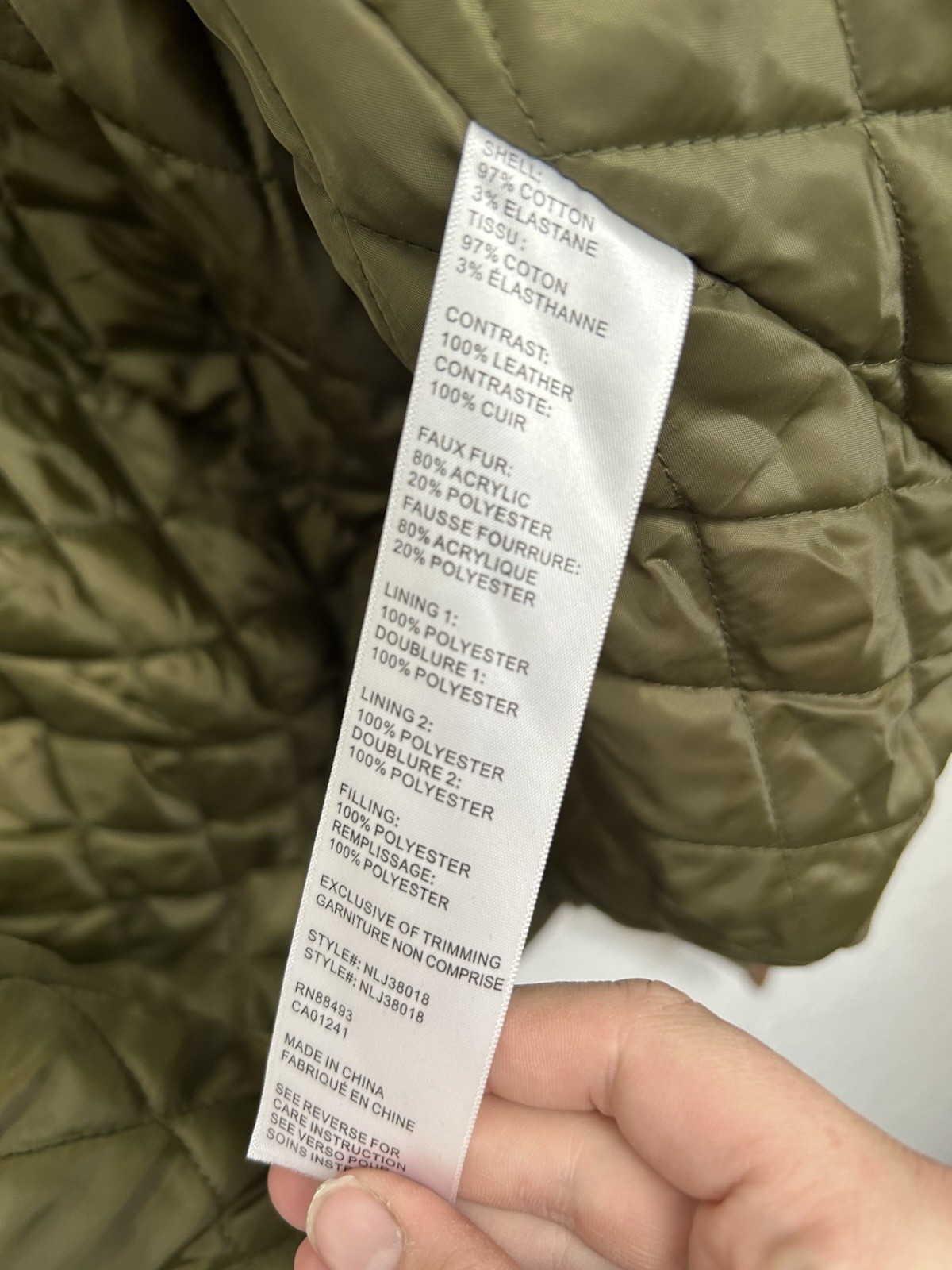 Boundless North Olive Patchwork Leather Trim XL Q… - image 5