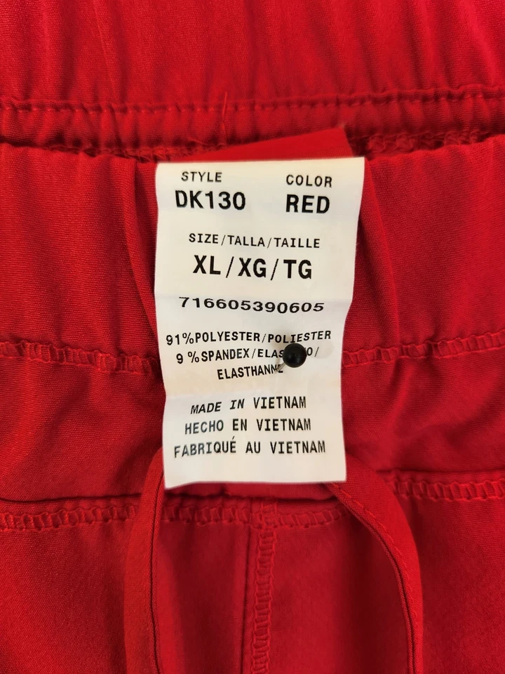 Pantalones Médicos de Enfermería Dickies Rojo XL Para Mujer Pierna Recta Elásticos/Cordón Foto 3 de 4