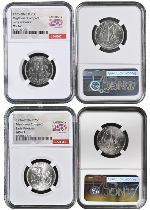 2026 D/P Quarters Set  25c Mayflower Compact NGC MS67 Early Releases #2830