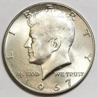 1967 50c Kennedy 40% Silver Half Dollar Uncirculated - Lustrous / Light Toning