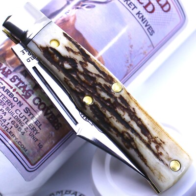 GEC #22 Northfield Magnum Sambar Stag Clip Blade Great Eastern Cutlery 221124