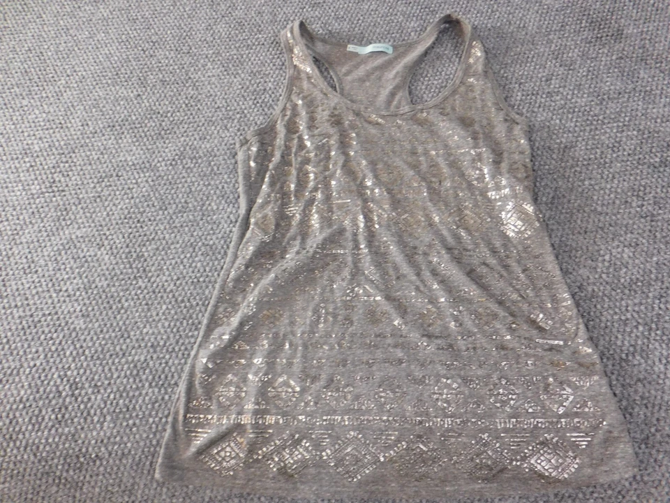 Blusa Maurices Mujer Pequeña Gris Tank Elástico Top Clásico Algodón Foto 4 de 4