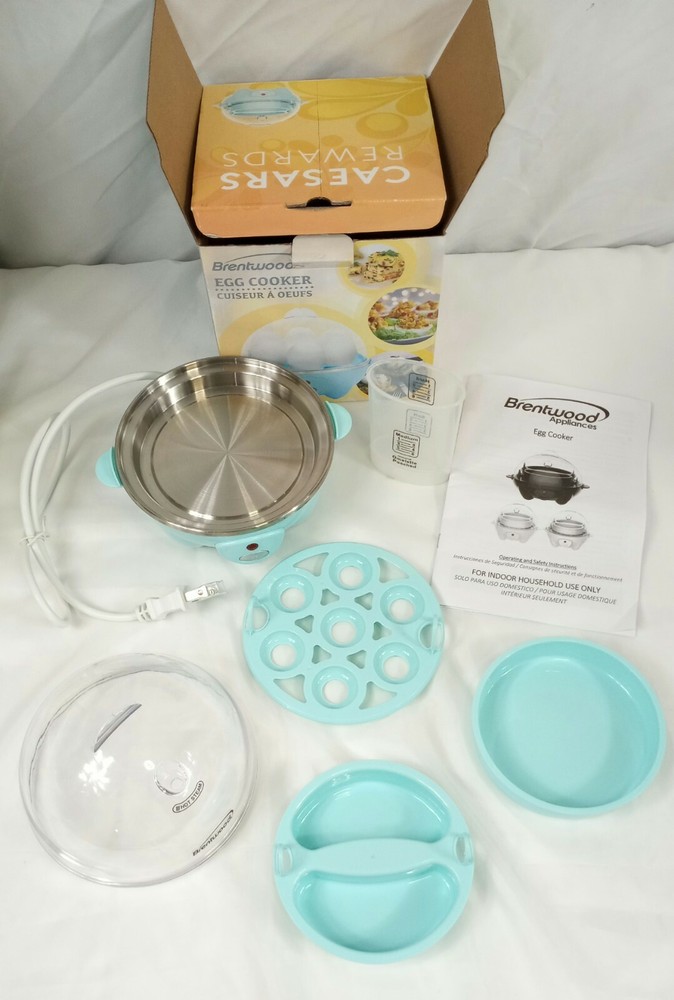 Egg Cooker with Auto Shutoff Cooks 7 Blue Electric Brentwood TS-1045BL Egg Cooker with Auto Shutoff Cooks 7 Blue Electric Brentwood TS-1045BL