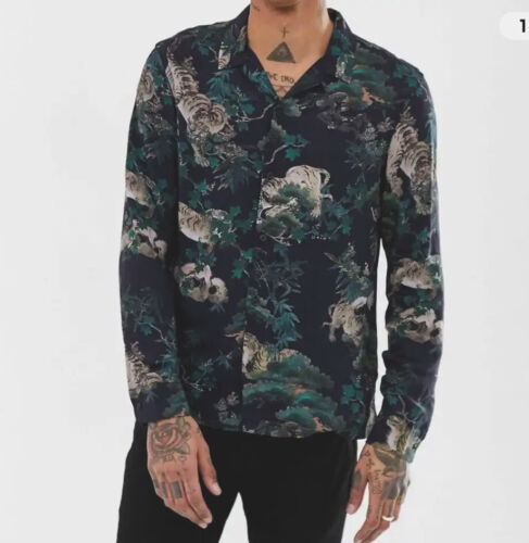 ALLSAINTS Starburn Printed Relaxed Fit Button Down Camp Shirt