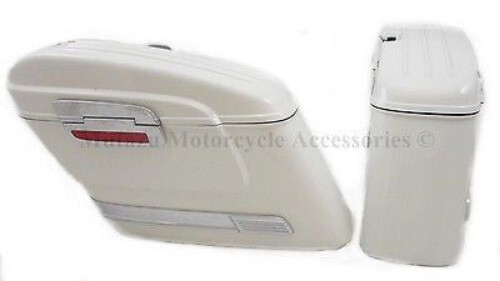 Mutazu HL White Universal Hard Saddlebags Fits Most Cruisers | eBay