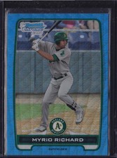 2012 BOWMAN CHROME PROSPECTS BLUE WAVE REFRACTOR MYRIO RICHARD #BCP2 A'S 