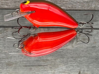 Black Label Balsa 1.5 Custom Balsa Squarebill Crankbait Hot Salsa Color