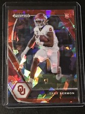 2021 Prizm Draft Picks TREY SERMON Red Cracked Ice Prizm RC 49ers OU
