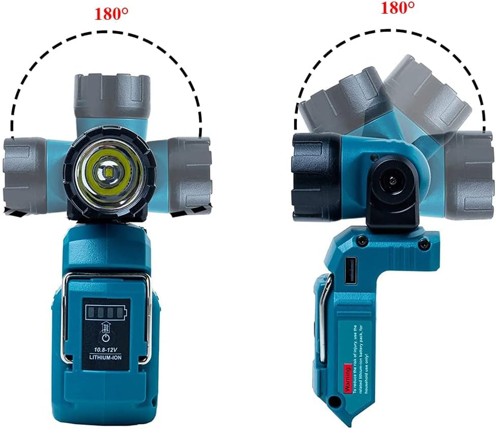 Flashlight LED Work Light for Makita 10.8-12V Battery Rechargeable