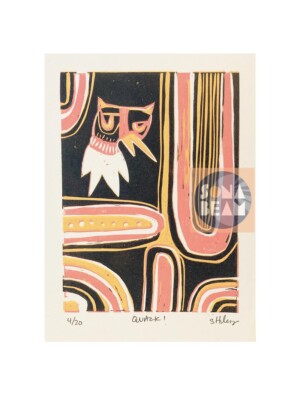 Limited Edition Lino Print ,  Sona Beam , Duck lino print , duck, quack, art, 