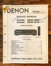 Denon DCD-970 DCD-980 CD Player Service Manual Original 
