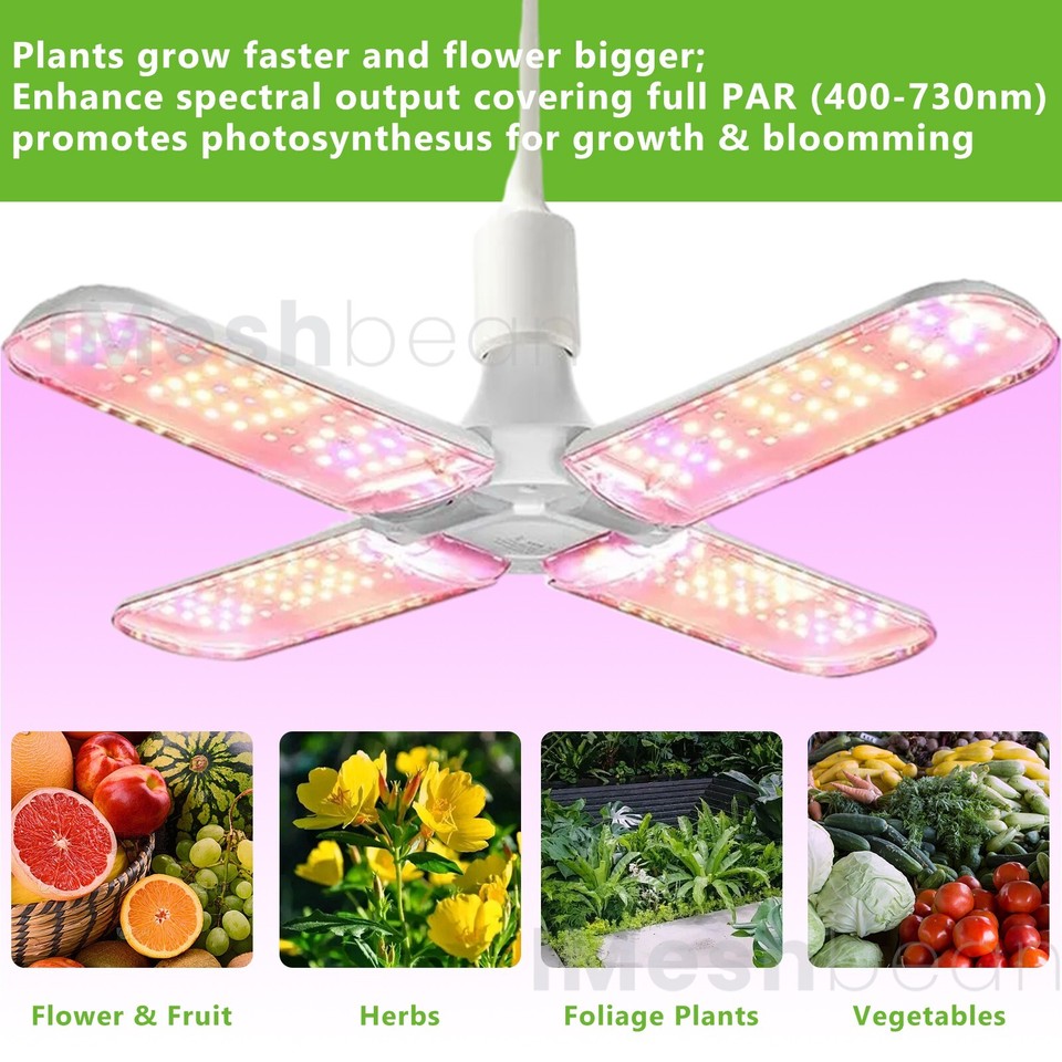 4x4 Complete Grow Tent Kit w/Full Spectrum Grow Light Air Ventilation ...