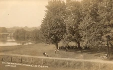 1908 RPPC WILLIMANTIC, CT, HILL TOP HOSE CLAM BAKE AYER'S GROVE Postcard a P35