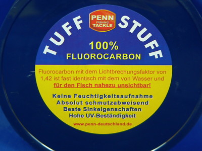 Penn Tuff Fluorocarbon 100% 50m – Leader Resistente Per Pesca Spinning, Traina E Mare