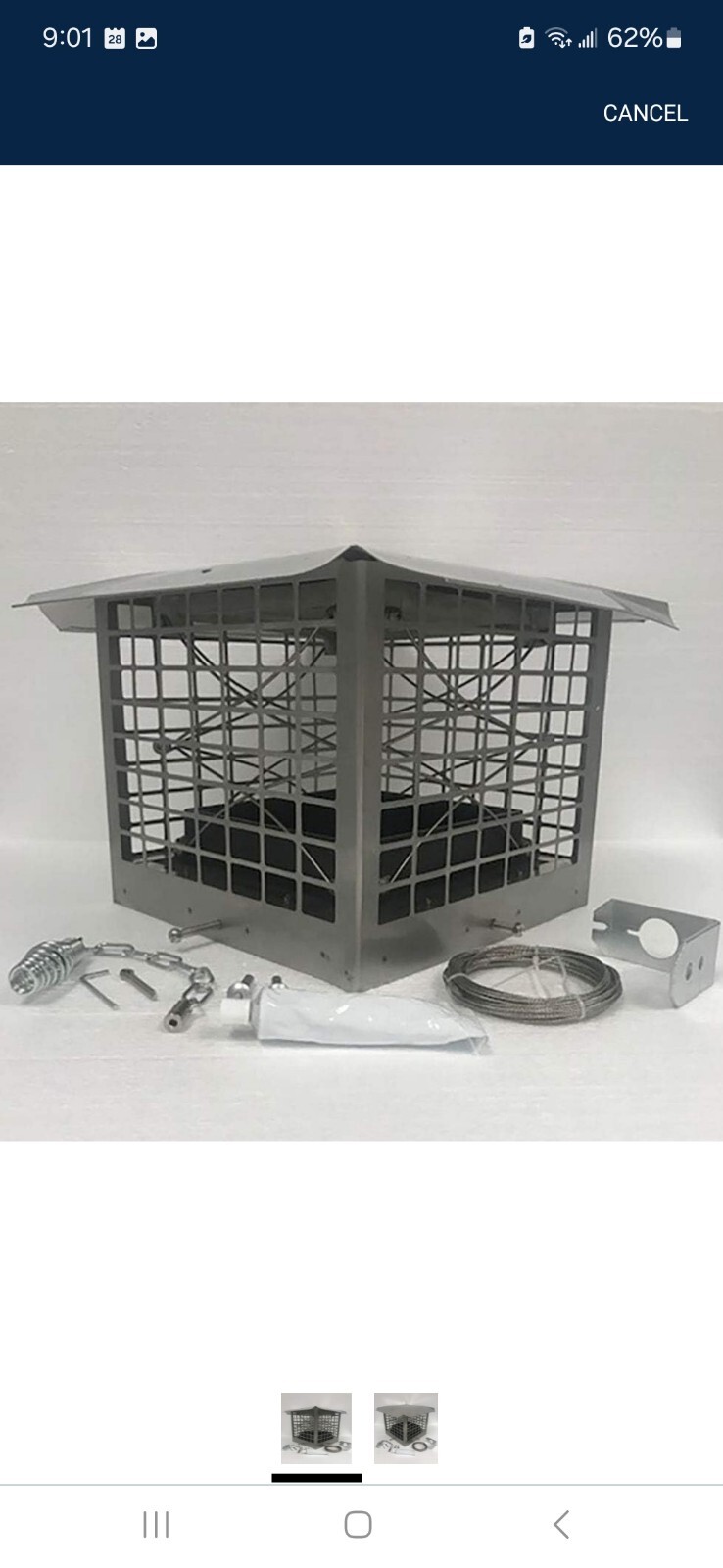 Stainless Steel lock top tight Damper cap top Chimney Combo w/hardware 9x9