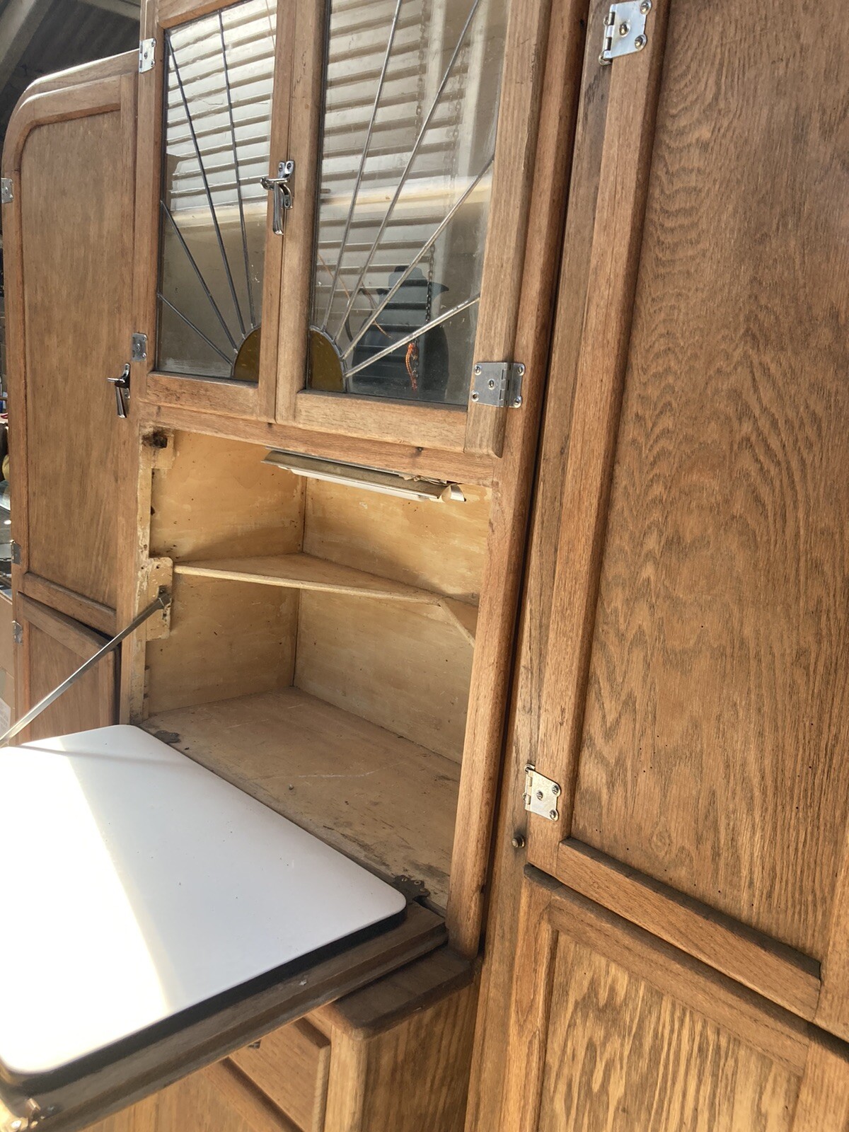 Art Deco sunburst kitchen Hoosier eBay