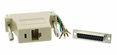 DB25 25 Pin RS232 Parallel Female to RJ45 Network Female Adapter Converter