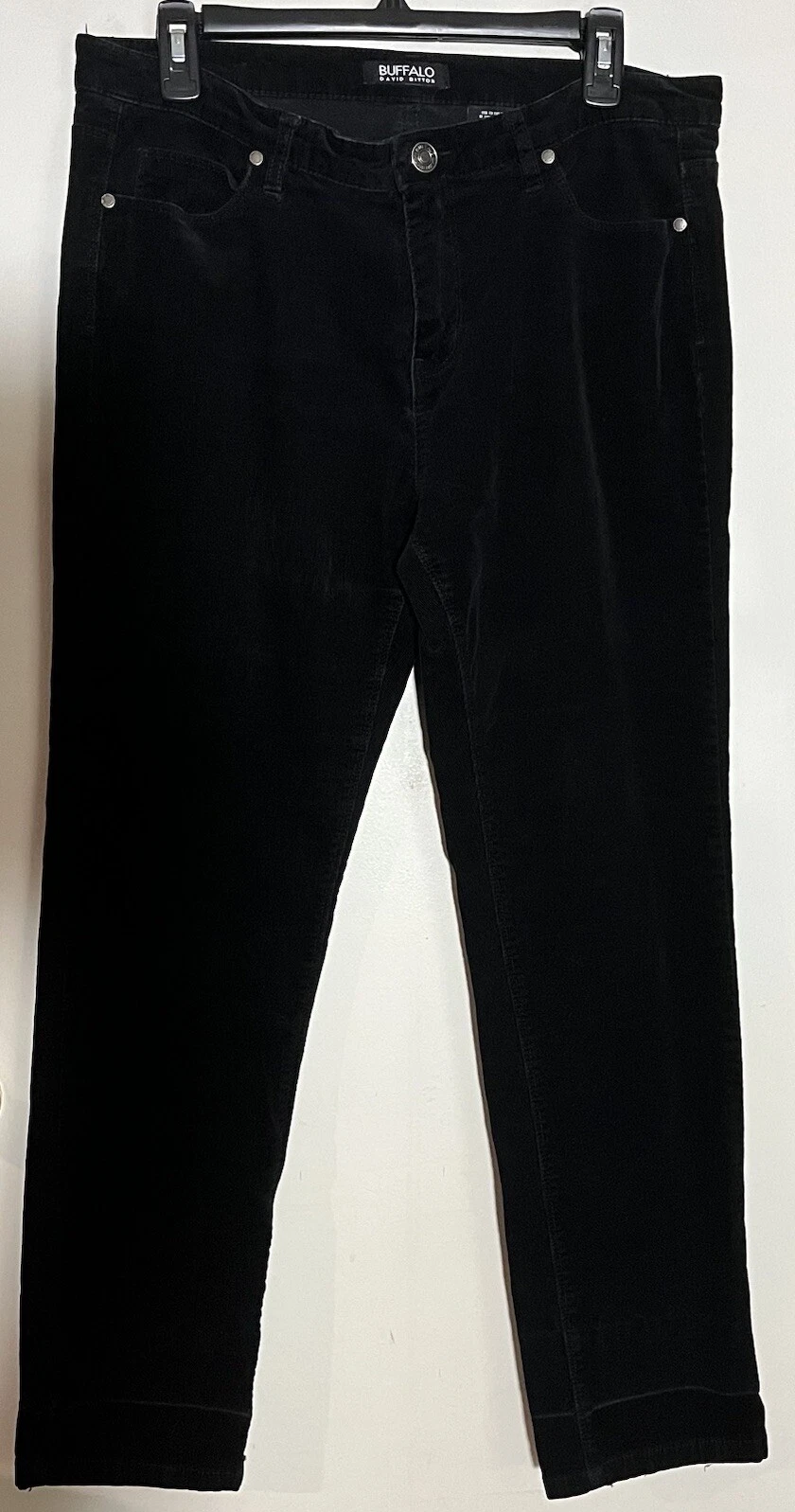 Pantalon skinny femme taille moyenne velours côtelé noir Buffalo David Bitton Supreme taille 12/32