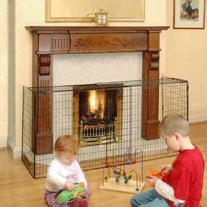 Black Extending Fire Guard Foldable Fire Screen Fireplace