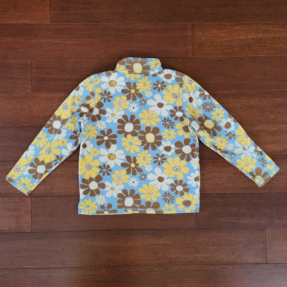 Pullover Life is Good Girls Retro Floral Estampado Años 70 1/4 Cremallera Polar Talla Grande/10 Foto 4 de 4