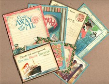 Graphic45 COME AWAY WITH ME 8 HANDMADE EPHEMERA POCKET CARDS 3x4  4x6