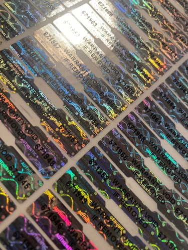 250-HOLOGRAM DOGBONE SECURITY LABELS STICKERS - 2 INCH- WARRANTY VOID W/NUMB. - Picture 3 of 4