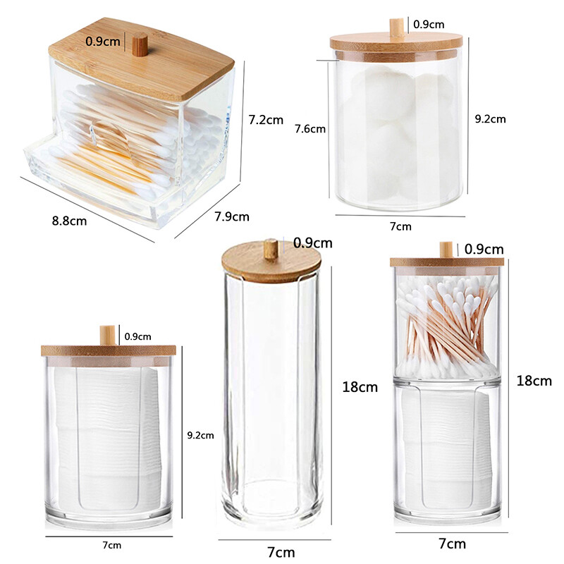 Clear Cotton Wool Pad Dispenser Bathroom Plastic Make Up Storage Holder