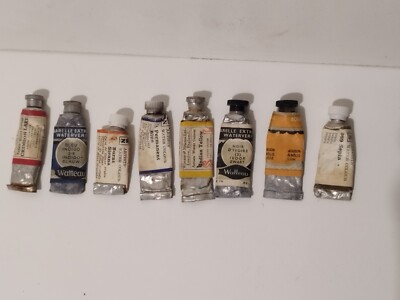 SET 8 ALTE RÖHREN WASSERFARBEN AQUARELL WINSOR & NEWTON UND WATTEAU