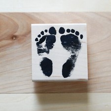 Stampabilities  Baby Feet Wood Block Stamp  Baby Themed Stamp 402248-F