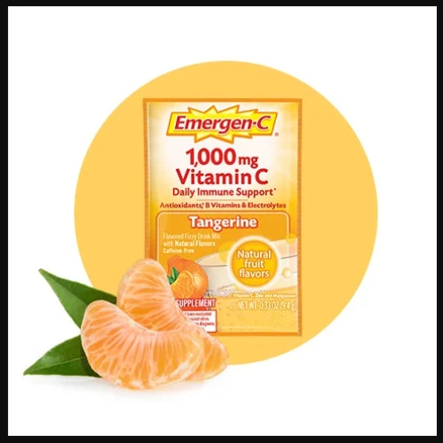 Emergen-C Vitamin C 1000mg Tangerine 30 Packets Exp 11/2026 Immune Support Drink - Image 2 of 4