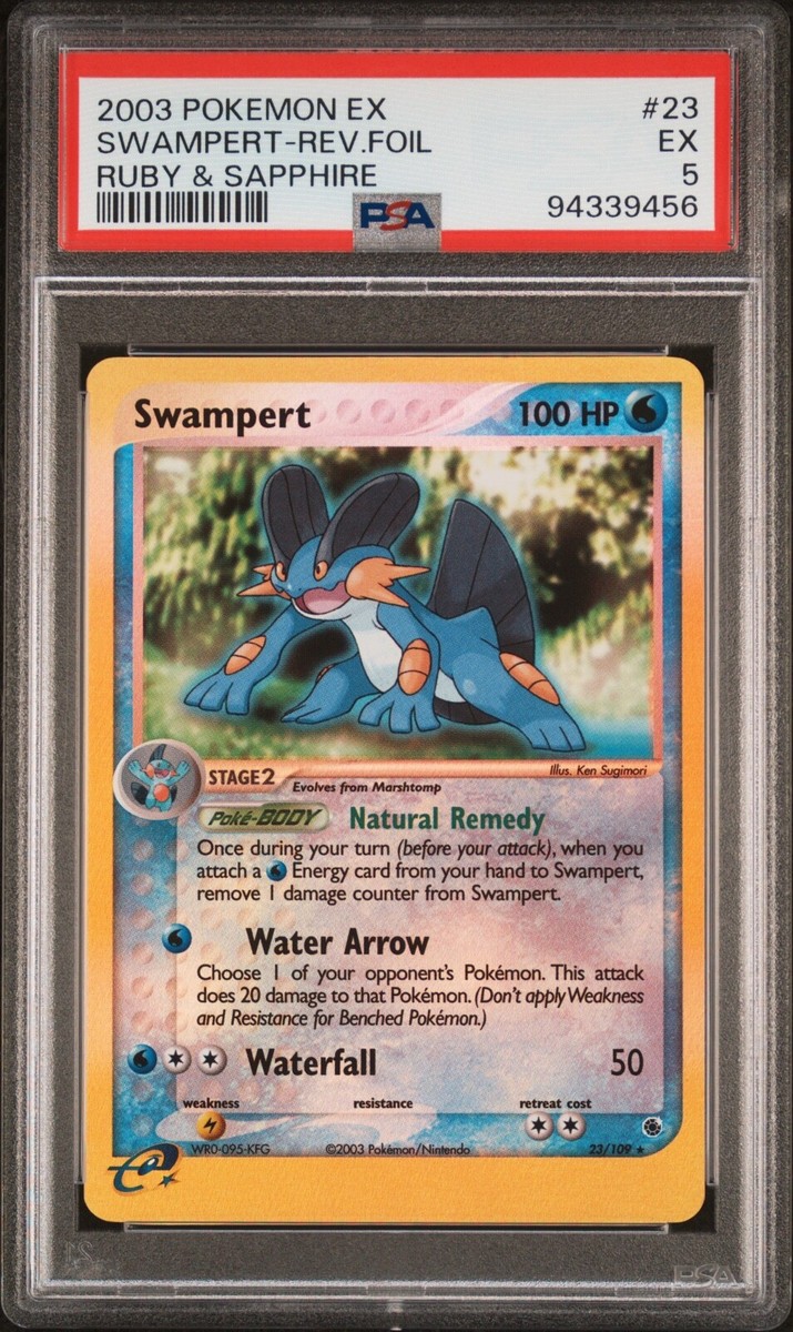 Swampert EX Ruby & Sapphire 23/109 Reverse Holo Pokemon Card PSA 5