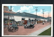 Circa 1920 NEW ORLEANS, LA * FRENCH MARKET STREET SCENE *UNPOSTED LITHOGRAPH