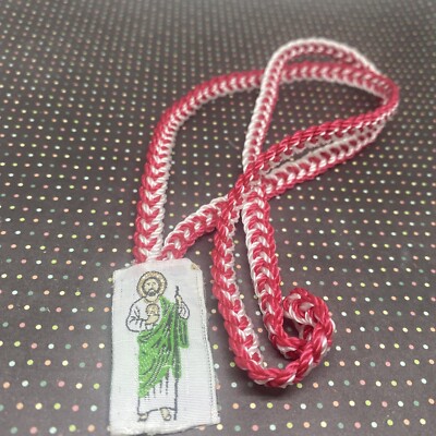 Virgen Guadalupe & St Jude Thaddeus Escapulario de Hilo-Knotted - Scapular