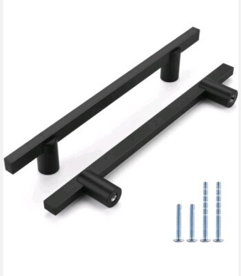 LONTAN 10 Pack Matte Black Cabinet Pulls 5 inch