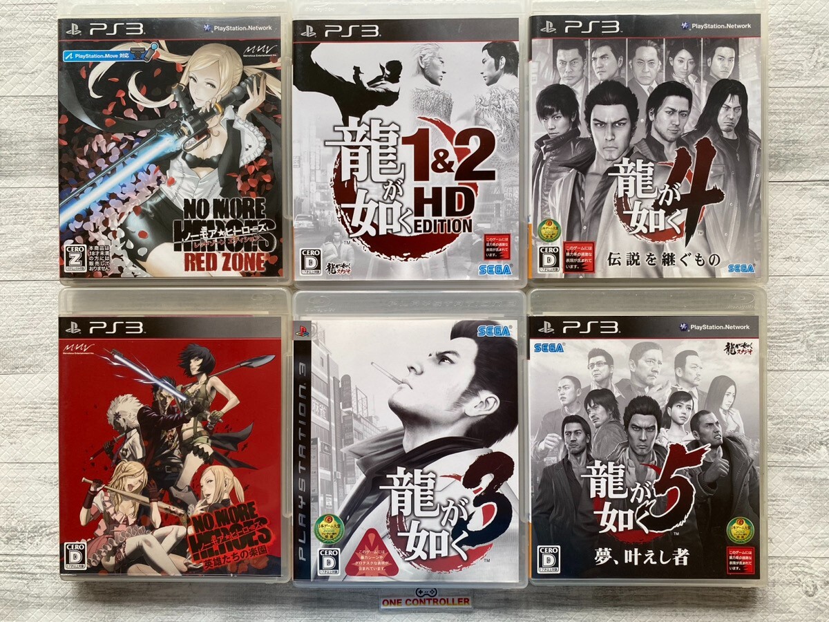 SONY PS3 No More Heroes & Ryu ga Gotoku YAKUZA 1 &2 3 4 5 set from