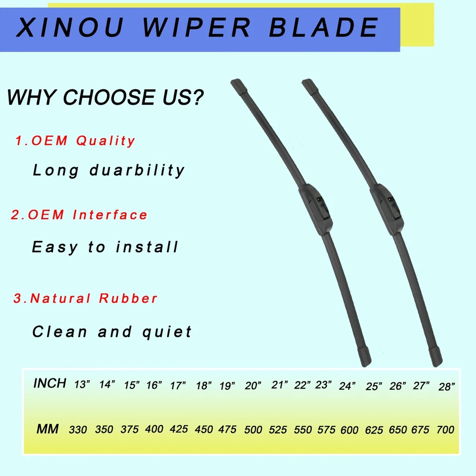 Limpiaparabrisas delantero y trasero XINOU para Lincoln MKX 07-15 calidad OEM Foto 2 de 4