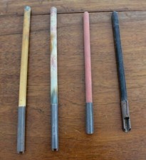 SET PENNA CANNUCCIA PORTA PENNINI VINTAGE IN LEGNO CVMG