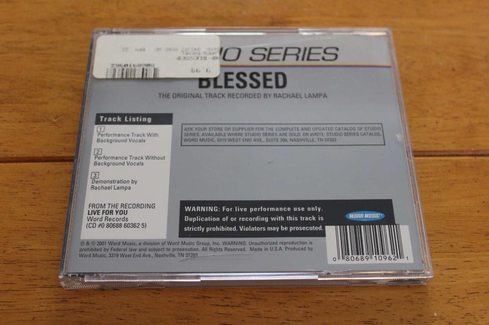BLESSED - STUDIO SERIES ACCOMPANIMENT TRACKS CD W/ LYRICS - WORD MUSIC ...