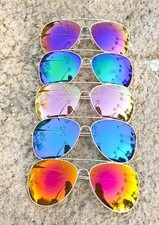 Big Mirror Lens Large Gold Metal Frame Aviator Hot Blogger Sunglasses 3683 Diva