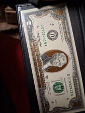 GOLD $2 Bill Authentic United States of America $2 Federal Reserve Note