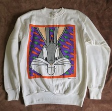 VINTAGE 1993 WARNER BROS BUGS BUNNY BIG FACE SWEATSHIRT SZ L MADE IN USA