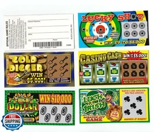 JA-RU Fake Lottery Ticket Scratch Tickets (5 Tickets / 1 Pack) Pranking Toys 
