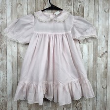 BRYAN Dress Girl Baby 4T Pink Lace Ruffles Special Occasion USA Vintage 80s Rare