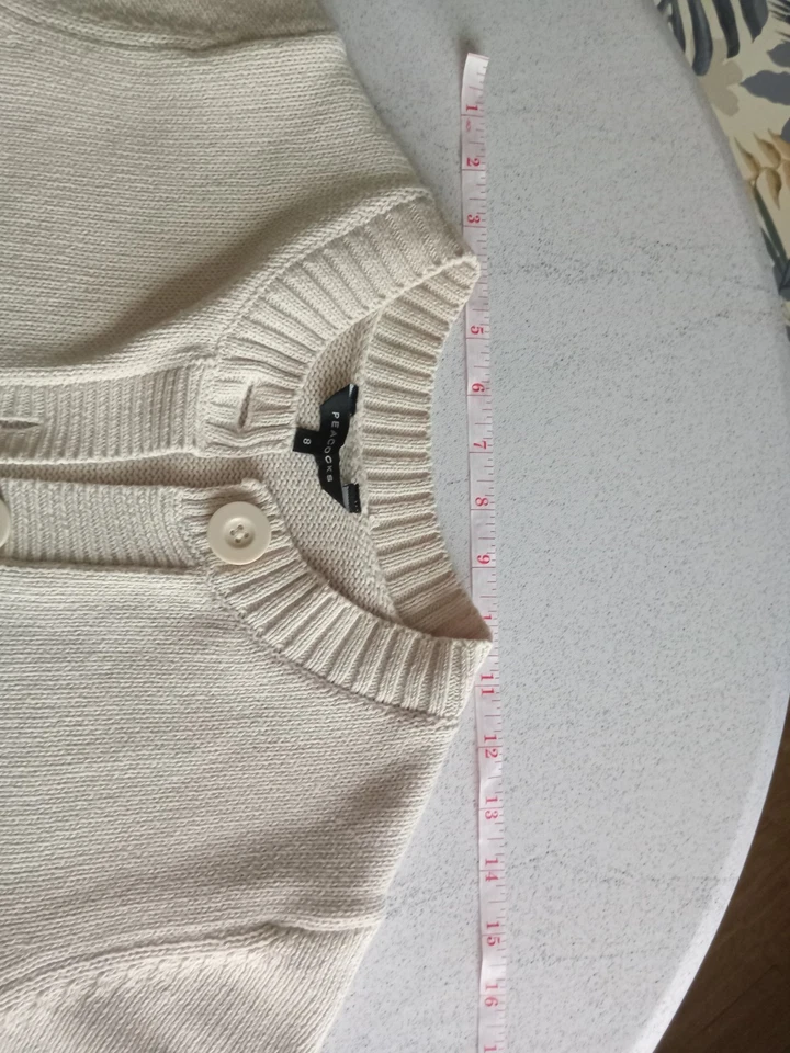 Peacocks Women's Short Sleeve Cardigan Cream .Uk8 Sizes In Pics Worn 2x - Image 3 of 4