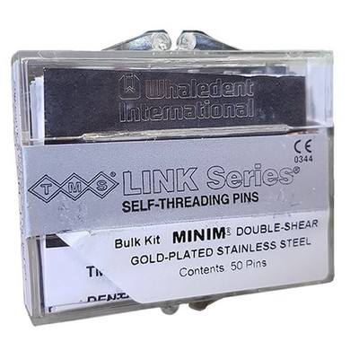Coltene L-732 TMS Link Plus Minim Gold Plated Double Shear Pins Bulk .021'' 50/Pk