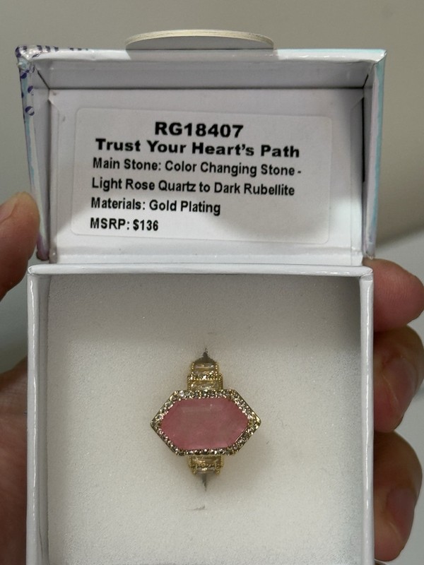 Bomb Party MHA Ring Size 6 “Trust Your Hearts Path” Pink/Rubelite - Gold Plating